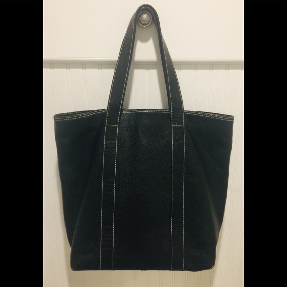BANANA REPUBLIC Black Leather Large Tote
